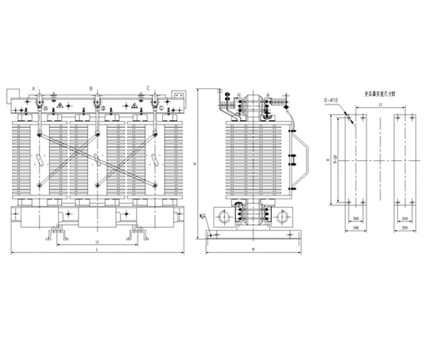 h級(jí)非包封三相干式配電變壓器3